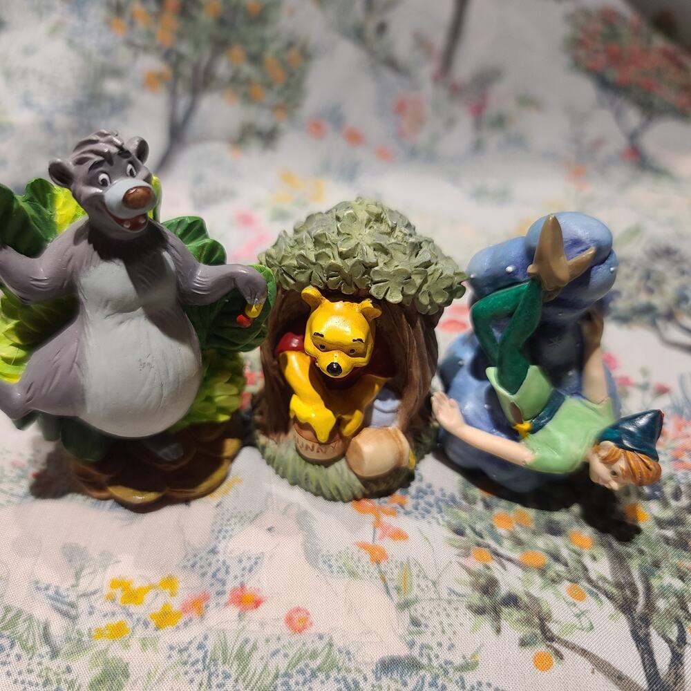 Lenox Disney Magic Thimble Collection Lot/3- Peter Pan, Winnie The Pooh, Baloo